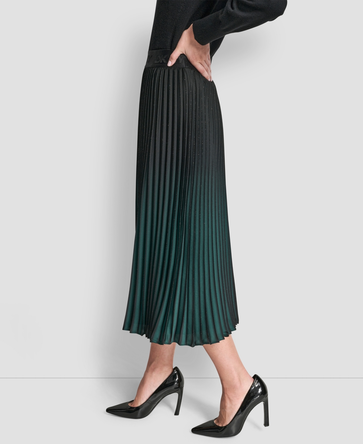 Dkny Women's Pleated Ombre Pull-On Skirt