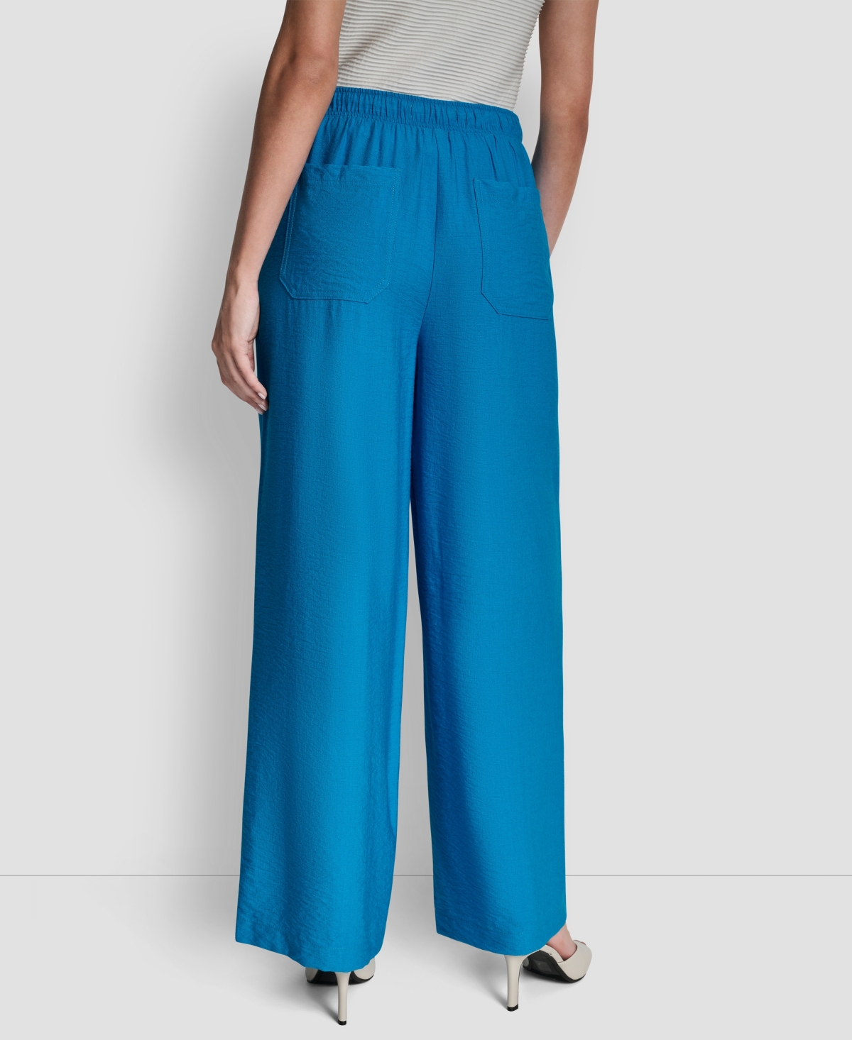 Dkny Women's Seam Crinkle Pull-on Pants In Blue