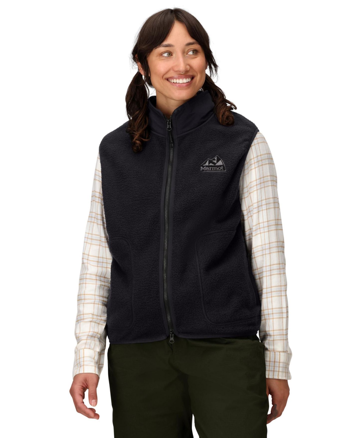 Женский жилет Marmot Wanderer High Pile Fleece, цвет: Чёрный — фото 1