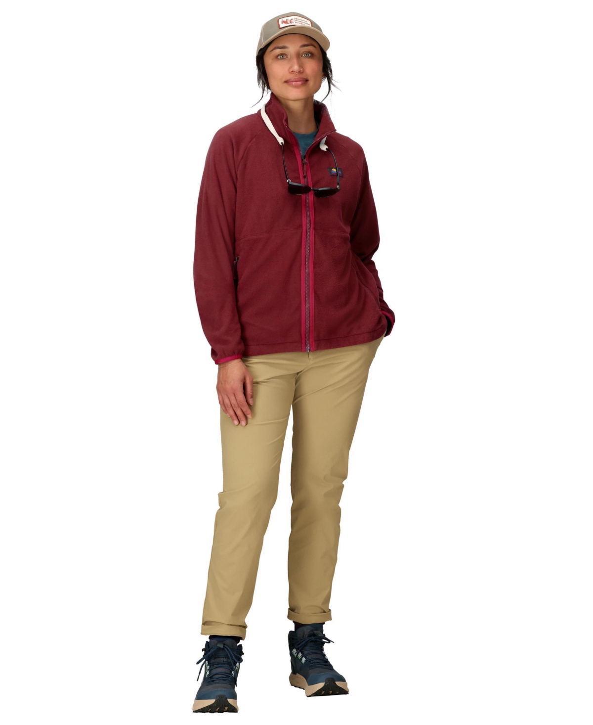 Marmot Women's Upward Long Sleeve Fleece Jacket In Burgundy