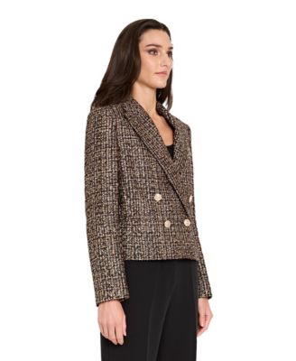 Women's Peak Lapel Collar 1-Button Cropped Jacket