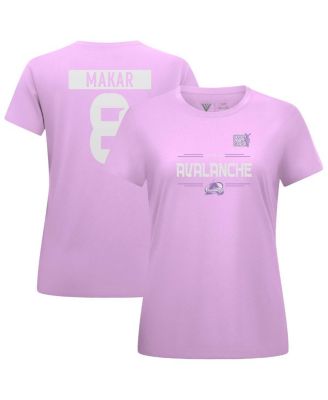 LevelWear - Women's Cale Makar Lavender Colorado Avalanche Hockey Fights Cancer Anthem Name Number T-Shirt