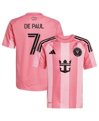 adidas - Big Boys and Girls Rodrigo De Paul Light Pink Inter Miami CF 2025 Euforia Replica Player Jersey