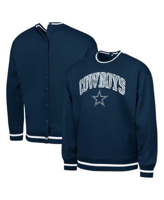 G-III Sports by Carl Banks - Men's Navy Dallas Cowboys Adaptive Blocker Fleece Pullover Sweatshirt