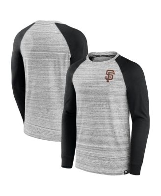 Fanatics - Men's Gray/Black San Francisco Giants Iconic Streaky Raglan Long Sleeve T-Shirt