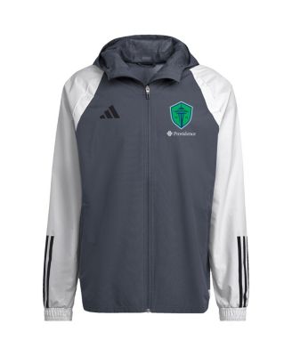 adidas - Men's Gray Seattle Sounders FC 2024 All-Weather Full-Zip Jacket