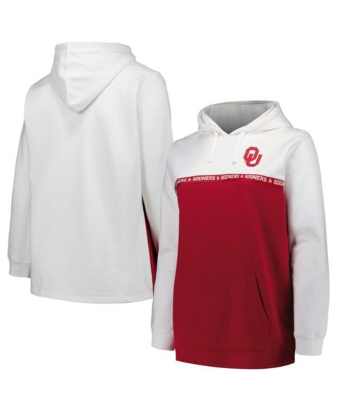 Женское худи Profile White/Crimson Oklahoma Sooners Plus Size Taping Pullover