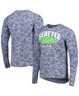 MSX by Michael Strahan - Men's College Navy Seattle Seahawks Performance Camo Long Sleeve T-Shirt