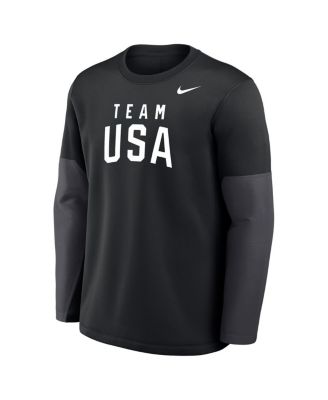 Men's Black Team USA Coaches Therma-FIT Long Sleeve T-Shirt