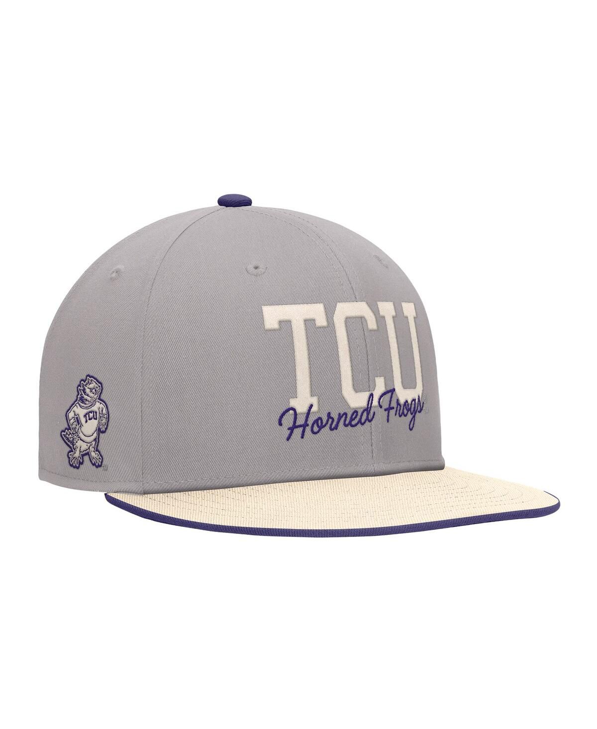 Мужская серая кепка-бейсболка TCU Horned Frogs Vintage Script Pro Dri-FIT Snapback