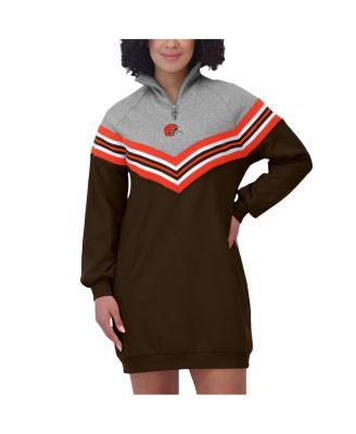 Women's Brown/Heather Gray Cleveland Browns Chevron Stripe Dress