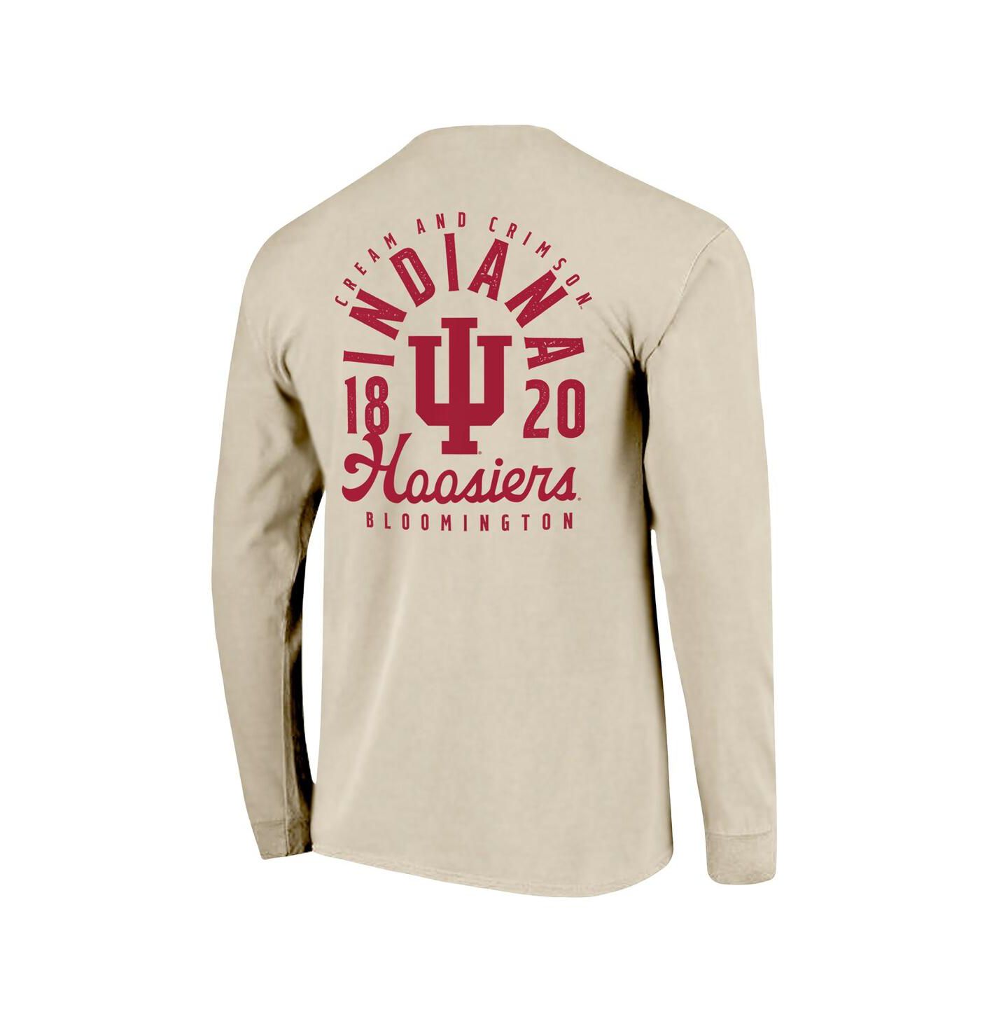 Мужская футболка Image One Natural Indiana Hoosiers Comfort Colors Mascot Overlay Long Sleeve — фото 3