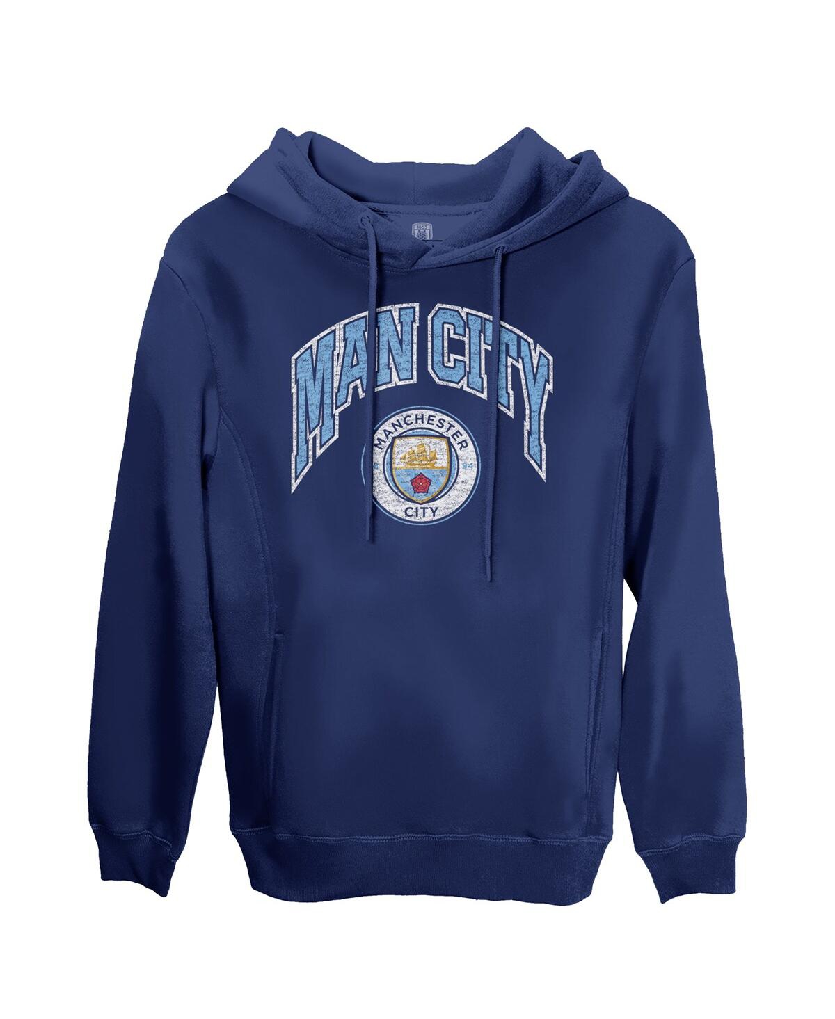 1863FC Men's Navy Manchester City Retro Wordmark Pullover Hoodie