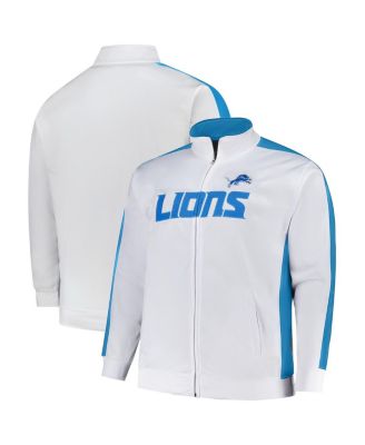 Fanatics - Men's White Detroit Lions Big Tall Tricot Full-Zip Track Jacket