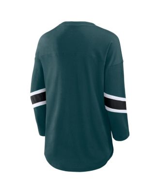Women's Green Philadelphia Eagles Plus Size Redzone 3/4-Sleeve Scoop Neck T-Shirt