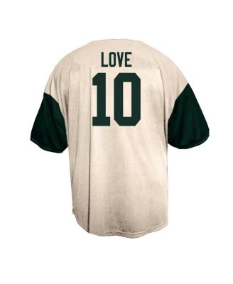 Men's Jordan Love Cream Green Bay Packers Big Tall Baseball Button-Up Shirt