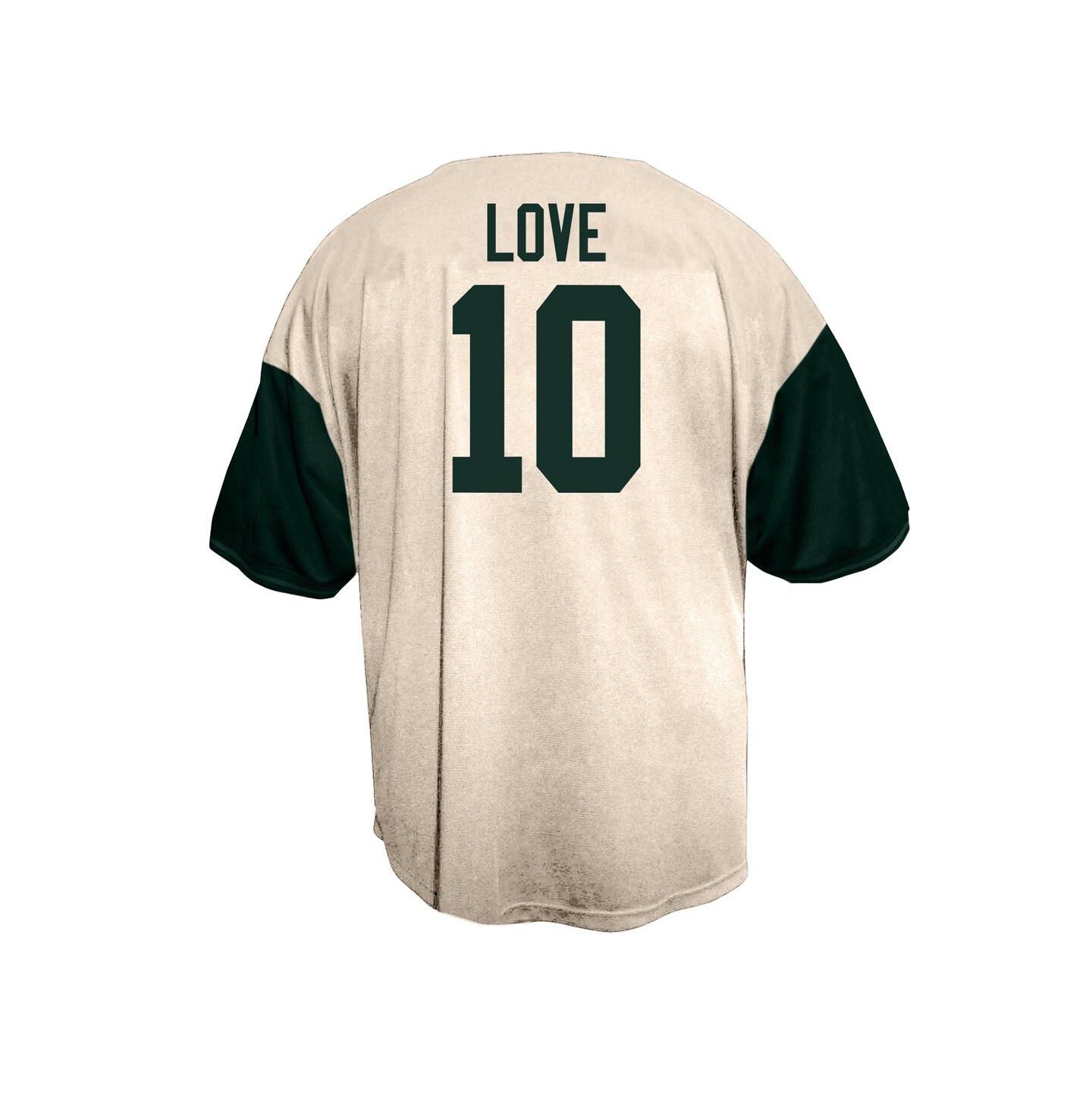 Мужская рубашка Fanatics Jordan Love Cream Green Bay Packers Big & Tall Baseball Button-Up — фото 3