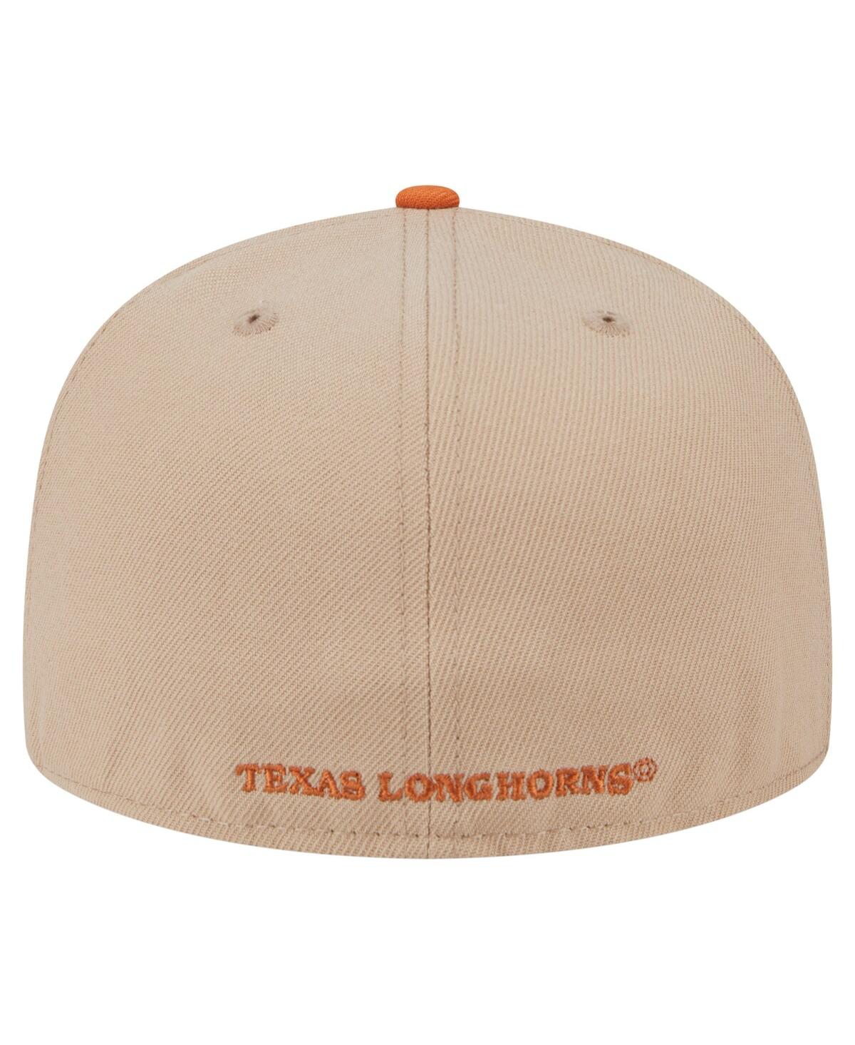 New Era Men's Khaki Texas Longhorns Throwback Two-Tone 59FIFTY Fitted Hat
