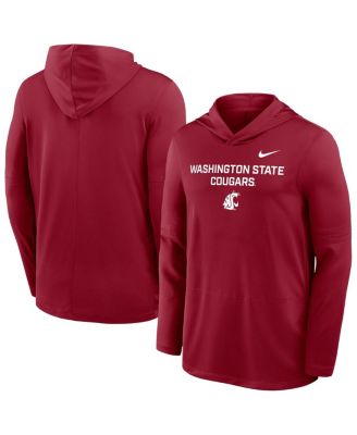 Nike - Men's Crimson Washington State Cougars 2025 Sideline Dri-FIT Long Sleeve Hoodie T-Shirt