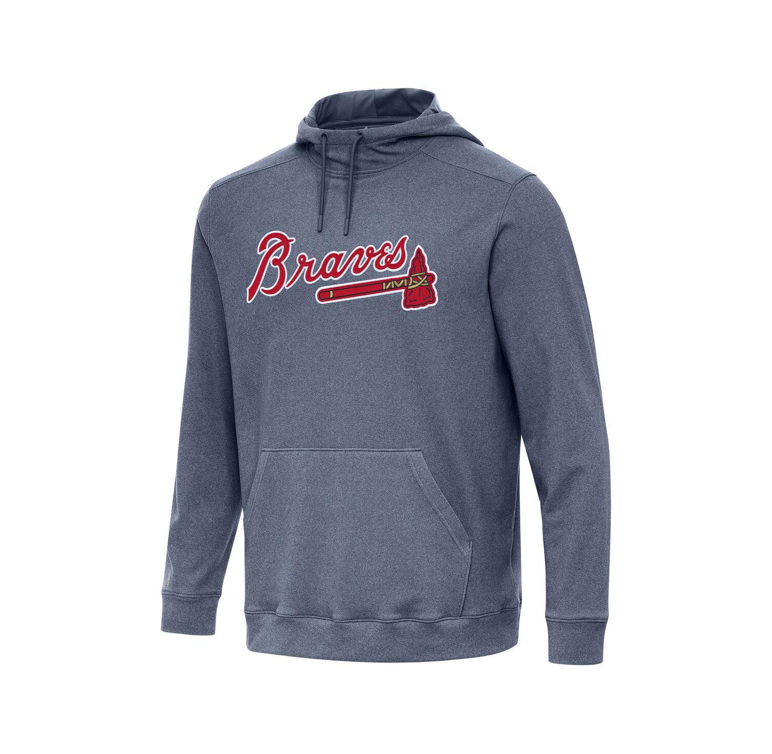 Men's Heather Navy Atlanta Braves Cloud Pullover Hoodie