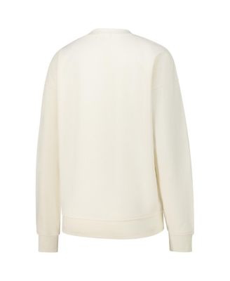 Women's Cream Chicago Bulls Oversprayed Pullover Sweatshirt