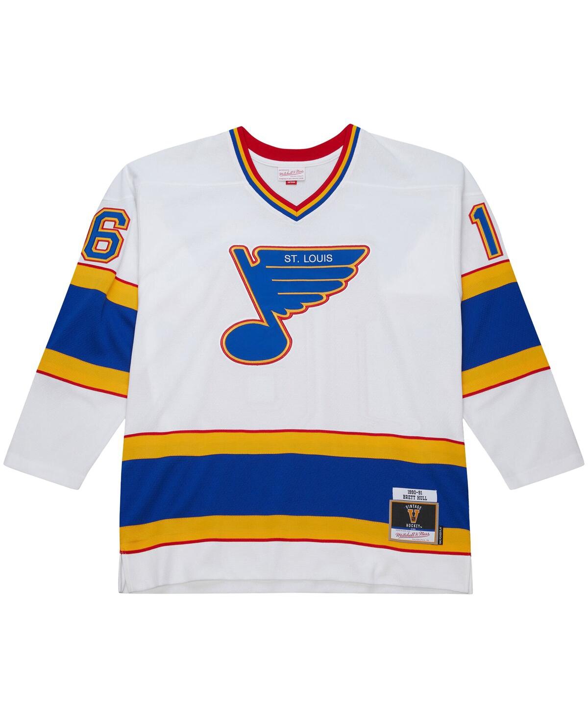 Mitchell & Ness Men's Brett Hull White St. Louis Blues 1990-91 Power Play Jersey