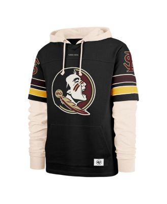 Men's Black Florida State Seminoles Split Zone Cornerback Lacer Pullover Hoodie