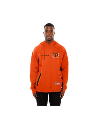 Men's Orange Cincinnati Bengals Combine Authentic Raglan Scuba Full-Zip Hoodie