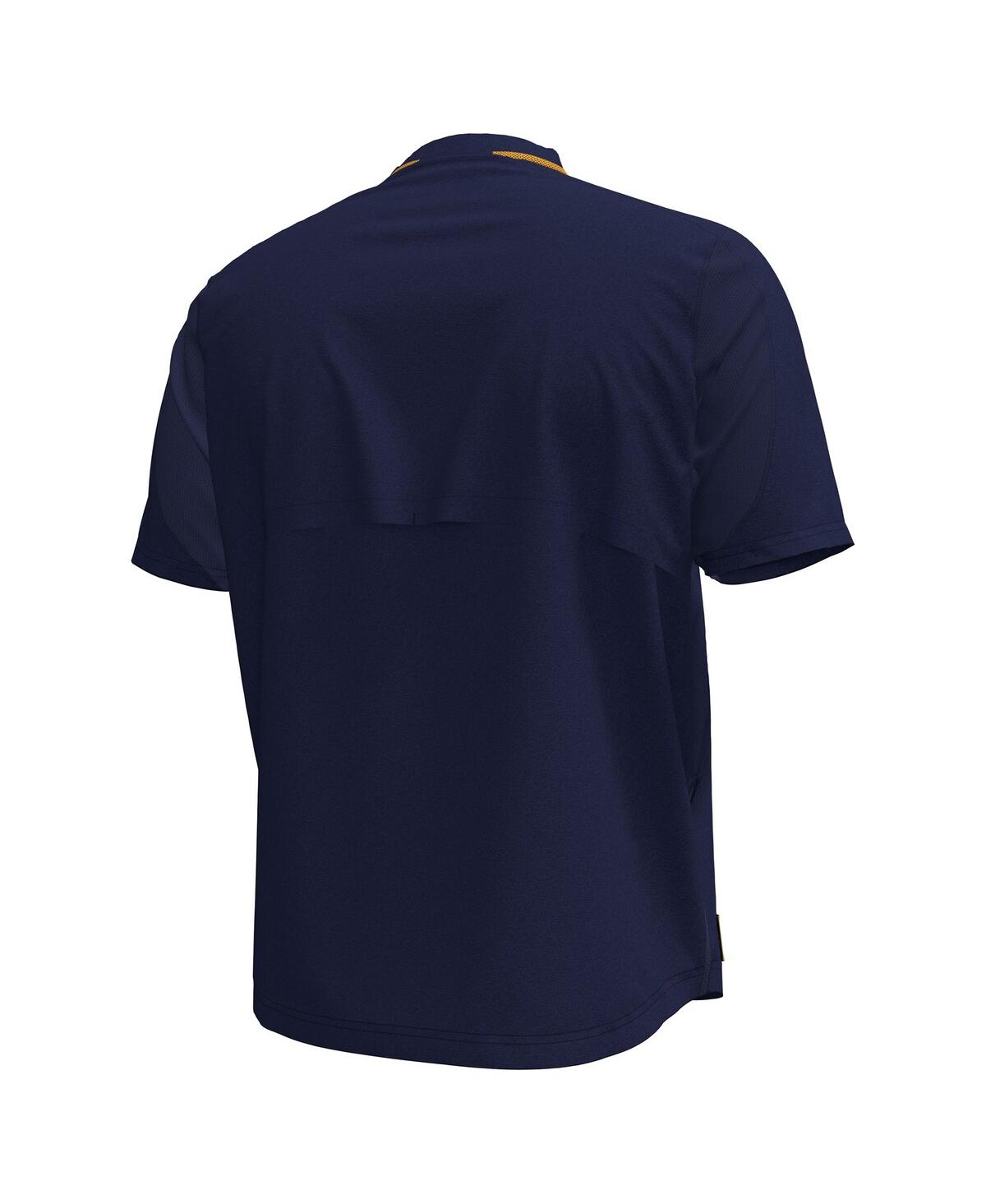 Under Armour Men's Navy Notre Dame Fighting Irish Motivate Quarter-zip Performance Sweatshirt In Blue
