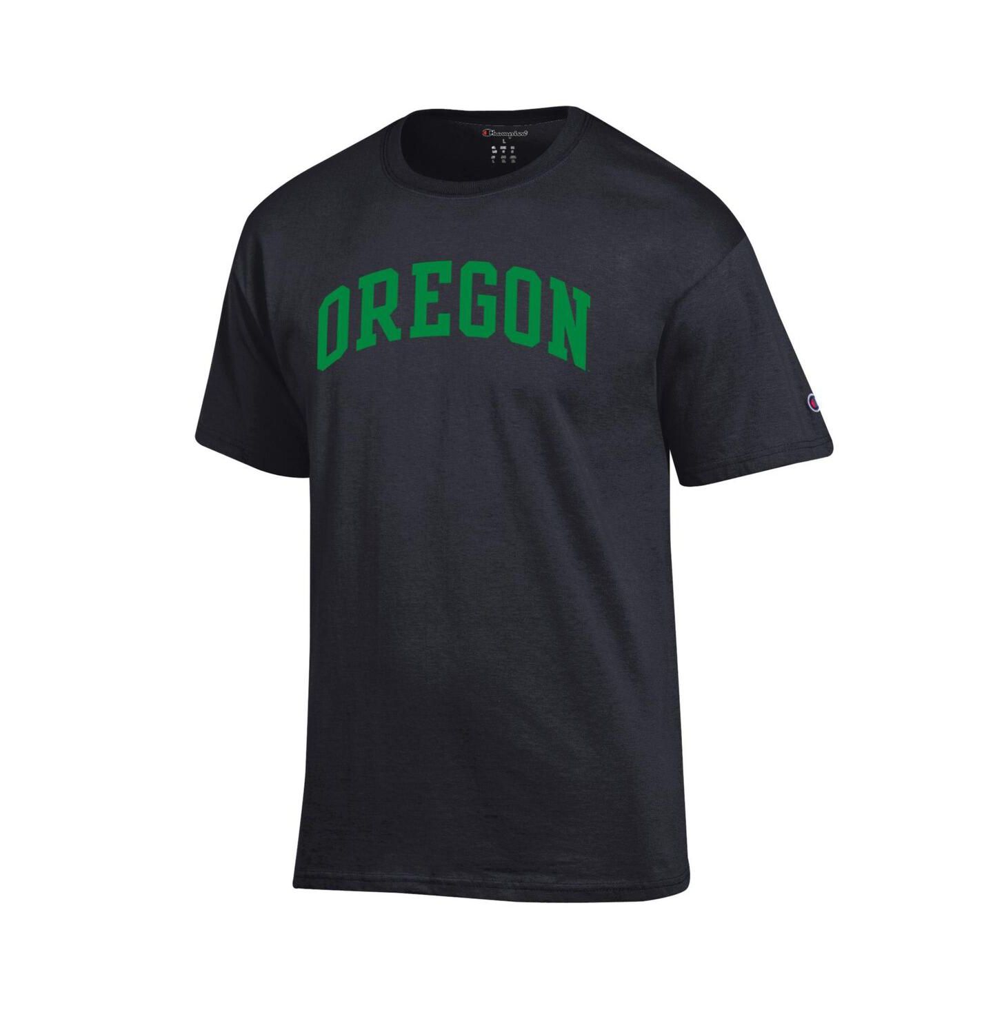 Мужская футболка Champion Green Oregon Ducks Basic Arch, цвет: Чёрный — фото 2