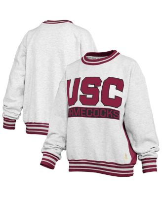 Pressbox - Women's Heather Gray/Garnet South Carolina Gamecocks Endzone Crewneck Sweatshirt