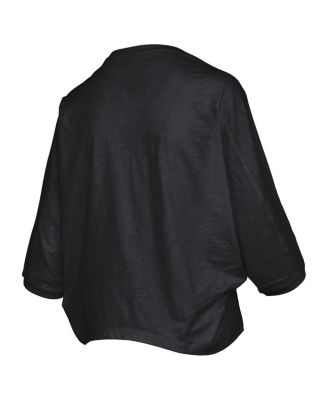 Women's Black Missouri Tigers Midi Arch Over Logo Oversized T-Shirt