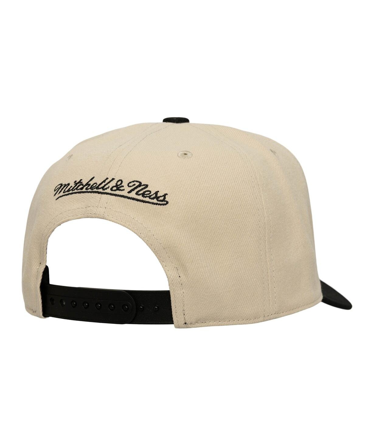 Mitchell & Ness Men's Cream/black Columbus Crew Upside Down Pro Pinch Snapback Hat In Brown