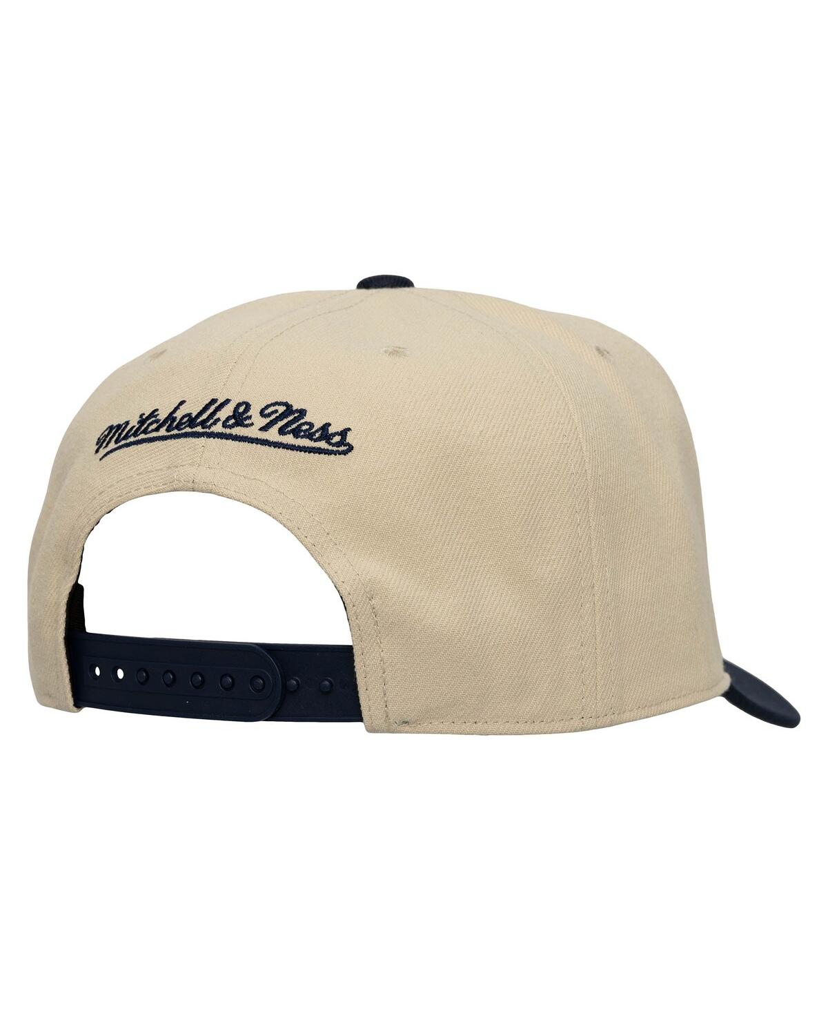 Mitchell & Ness Men's Cream/navy Nashville Sc Upside Down Pro Pinch Snapback Hat In Neutral
