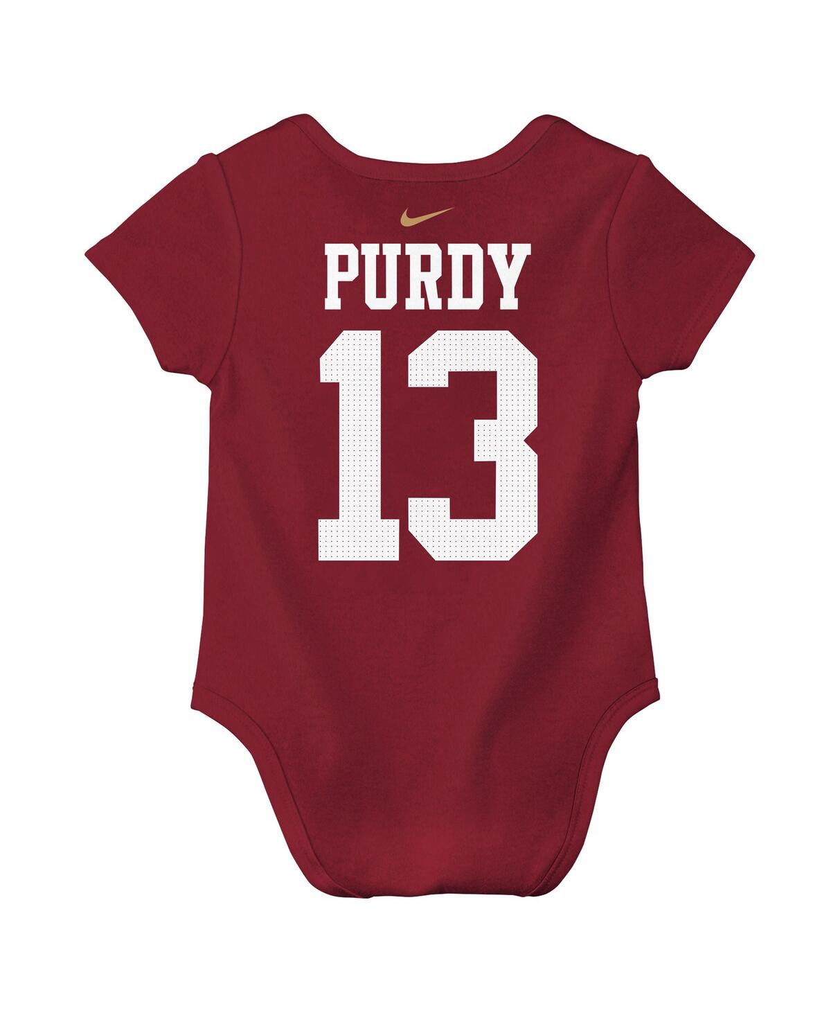Nike Baby Boys And Girls Brock Purdy Scarlet San Francisco 49ers Player Name Number Bodysuit In Brown