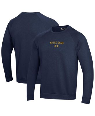 Under Armour - Men's Navy Notre Dame Fighting Irish Sideline Rival Fleece Crewneck Sweatshirt