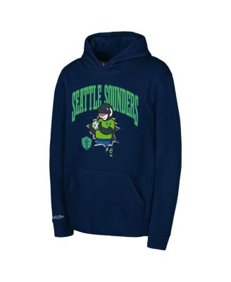 Big Boys and Girls Navy Seattle Sounders FC Mascot Break Out Pullover Hoodie