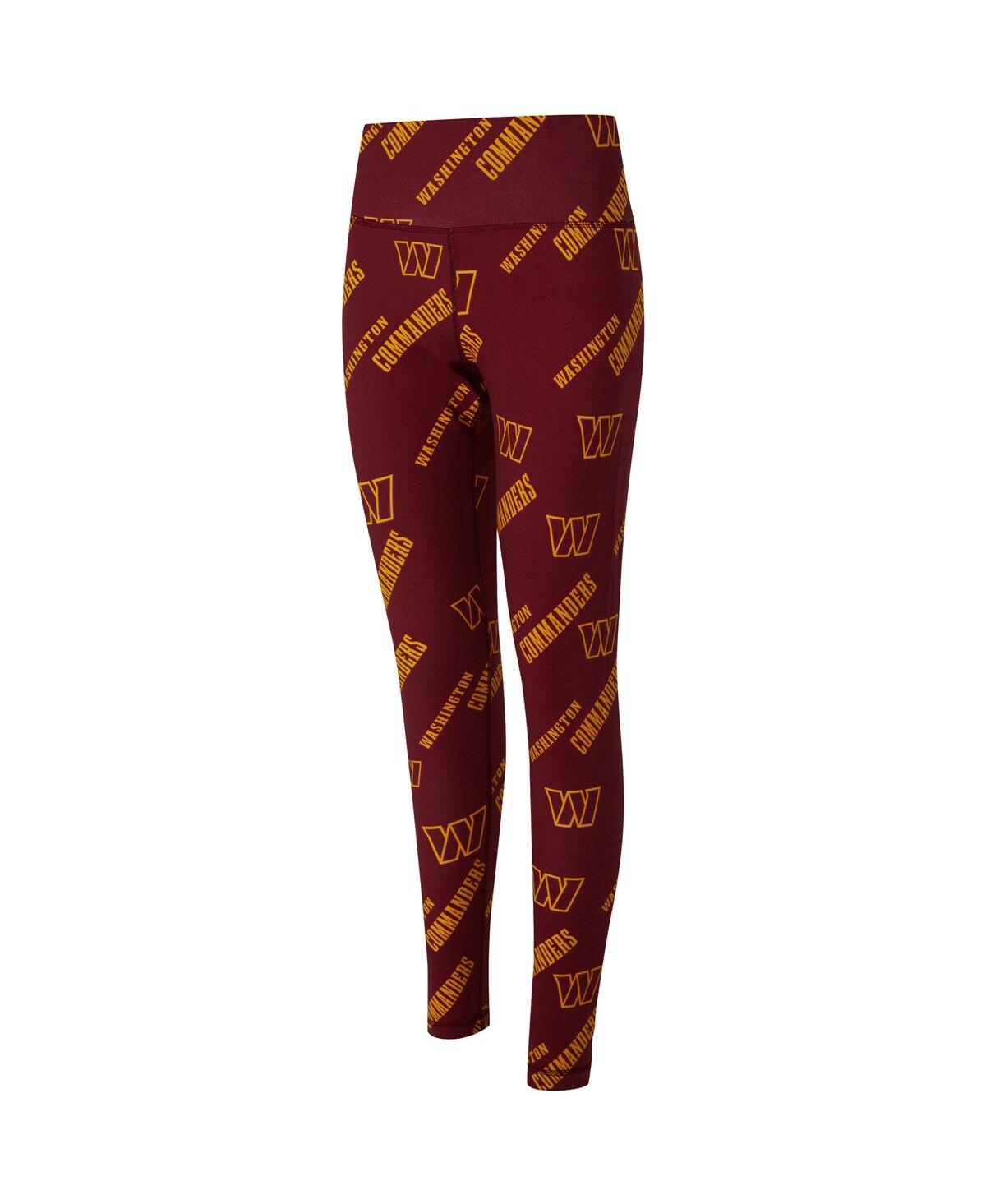 Concepts Sport Women's Burgundy Washington Commanders Mosaic Allover Print Leggings In Brown