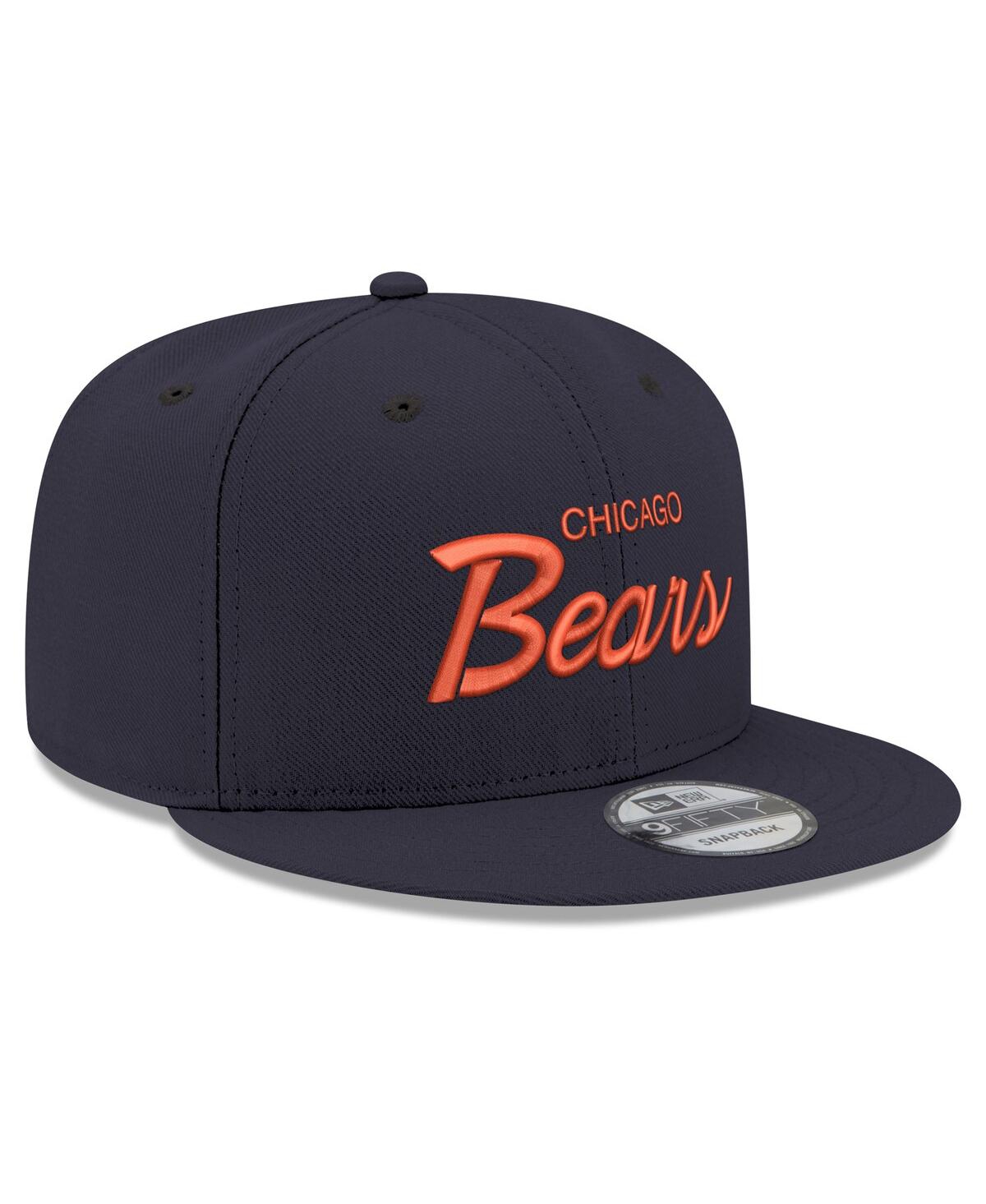New Era Men's Navy Chicago Bears Script 9fifty Snapback Hat In Blue