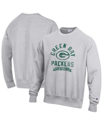Men's Heather Gray Green Bay Packers Reverse Weave Fleece Pullover Sweatshirt