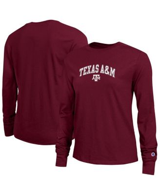 Champion - Women's Maroon Texas A & M Aggies Arch Over Logo Long Sleeve T-Shirt