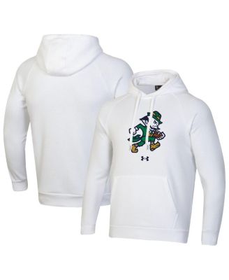 Under Armour - Men's White Notre Dame Fighting Irish Leprechaun Rival Fleece Hoodie
