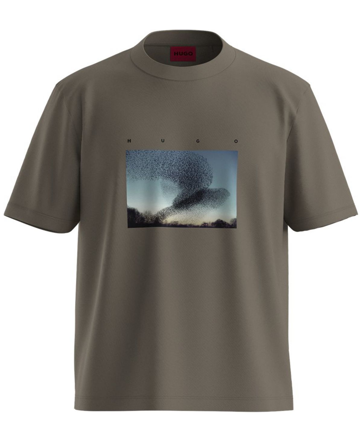 Мужская футболка с круглым вырезом и принтом Hugo Boss