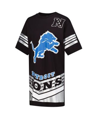Women's Black Detroit Lions Perfect Score Vintage T-Shirt Dress