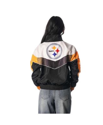 Women's Black Pittsburgh Steelers 1/4 Zip Track Sweatshirt