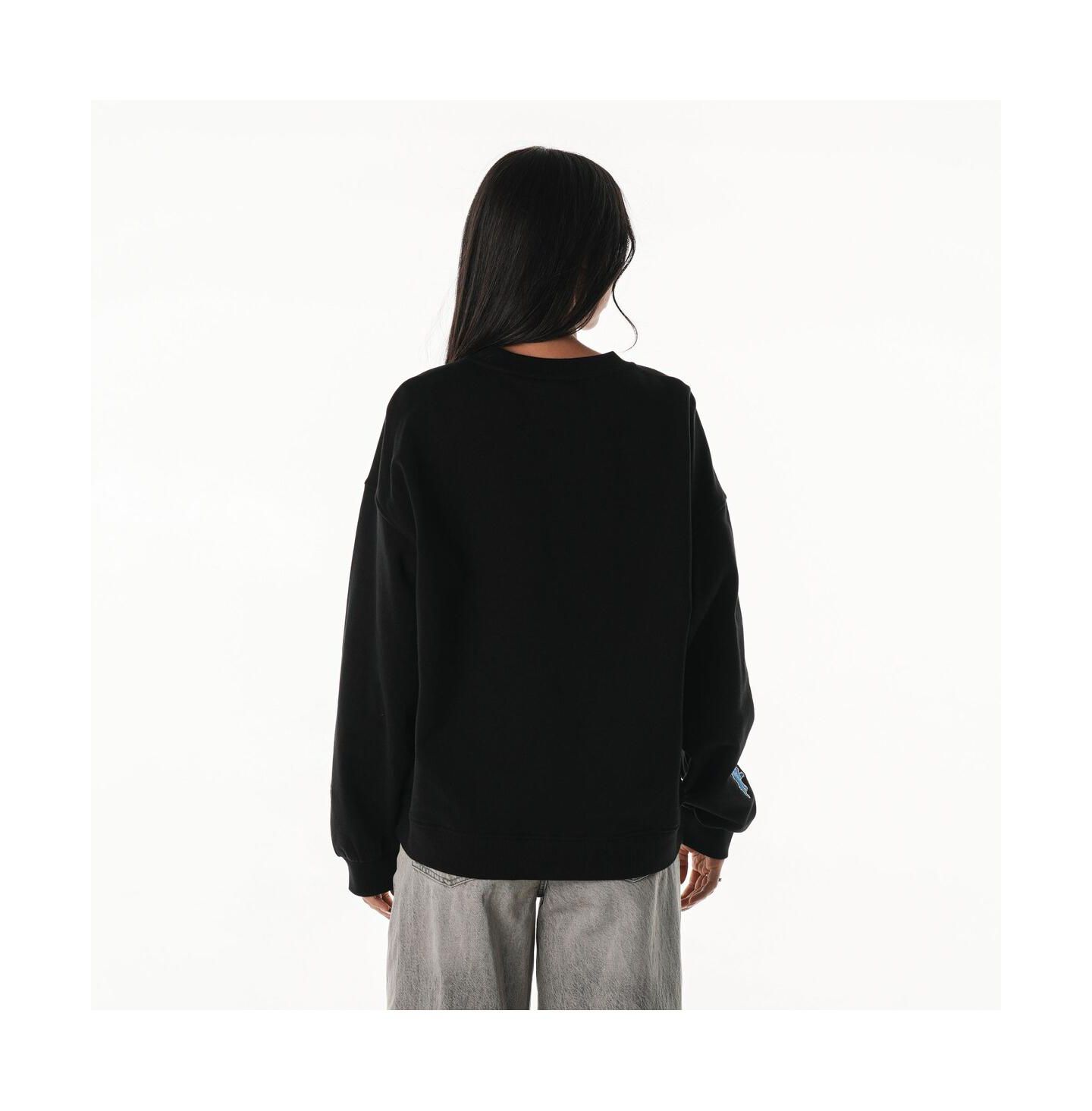 Женская толстовка The Wild Collective Black Detroit Lions Rock Crystal Oversized Crewneck — фото 2