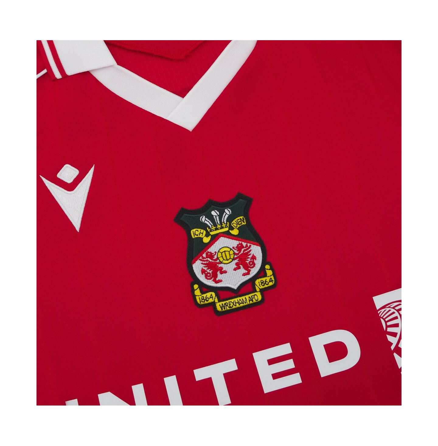 Мужской топ Macron Red Wrexham 2025/26 Home Replica Jersey — фото 4