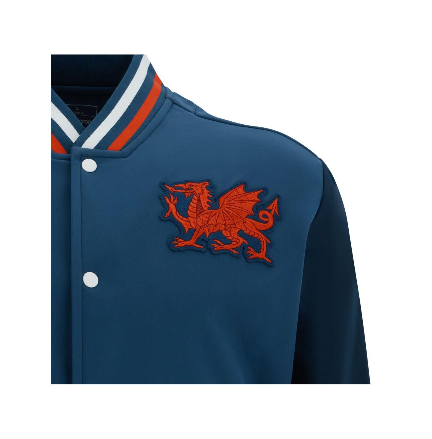 Мужская куртка Macron Navy Wrexham Anthem Full-Snap Varsity — фото 4