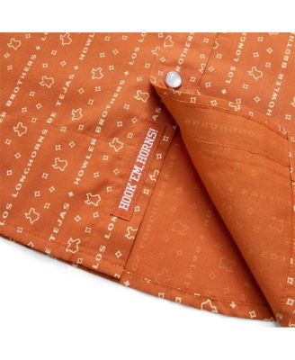 Men's Texas Orange Texas Longhorns x Howler Brothers Texas Print Full-Snap Shirt