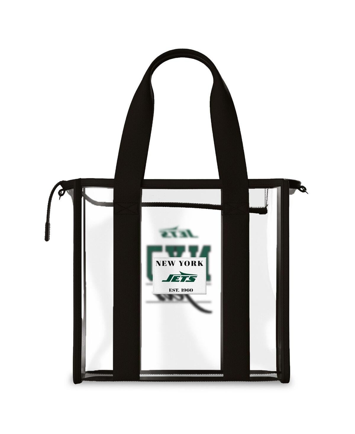 Wear By Erin Andrews New York Jets Stadium Team Color Trim With Tote Bag In Transparent